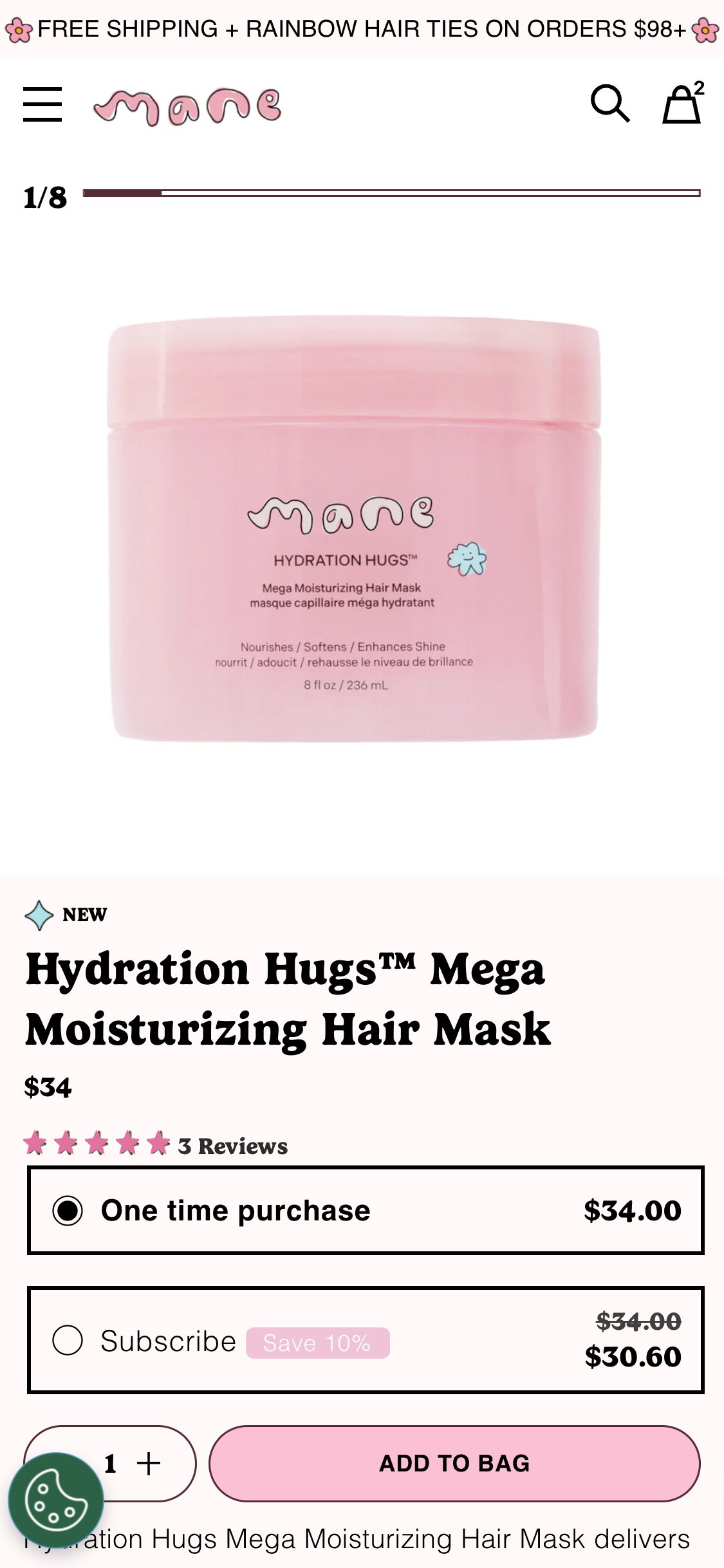 Mane — Hydration Hugs has subscription (good); others do not